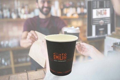 [1400] Becher, Café Emilio to-go, (VPE 50 Stück)