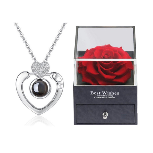 [K1] Rosenbox Kette Silber 1Stck.